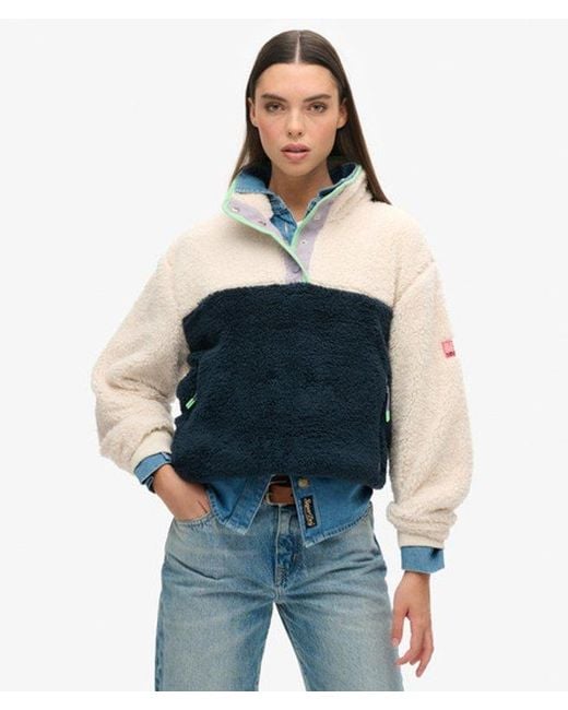 Superdry Blue & Co Super Soft Mash Up Teddy Fleece