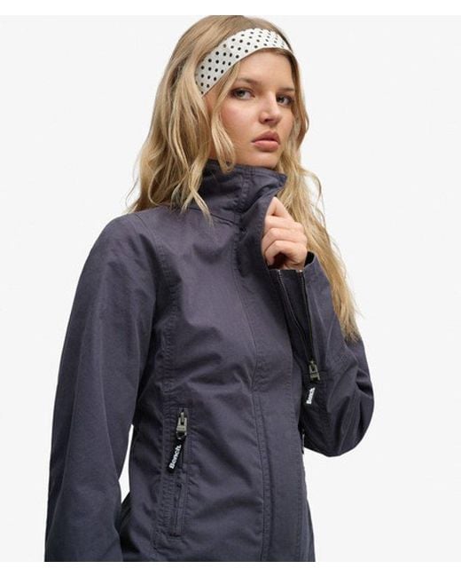 Superdry Blue Bench X & Co Bench High Neck Peached Jacket
