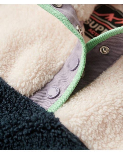 Superdry Super Soft Mash Up Teddyfleece in het Blue