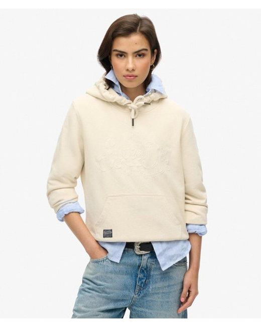 Superdry Premium Script Entry Hoodie in het White