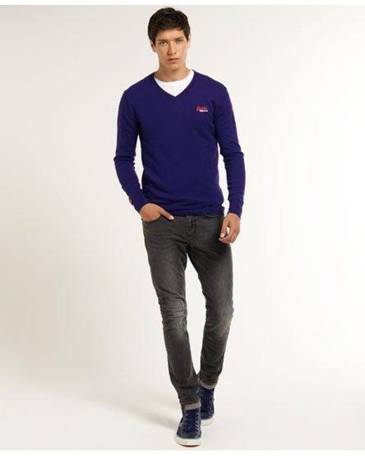 Superdry Blue Label V-Neck Cobalt for men