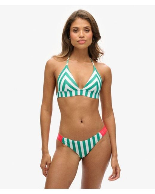 Superdry Blue & Co Striped Cheeky Bikini Bottoms