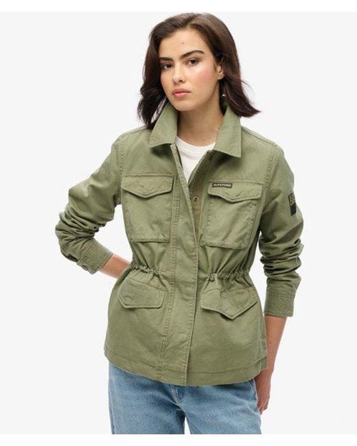 Superdry Green & Co Ladies Classic Logo Patch Military M65 Jacket