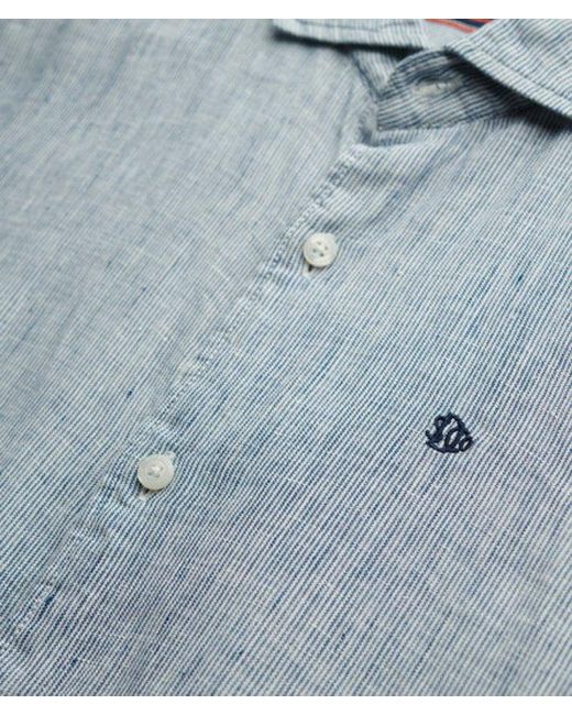 Superdry Gray & Co Embroidered Vacation Linen Shirt for men