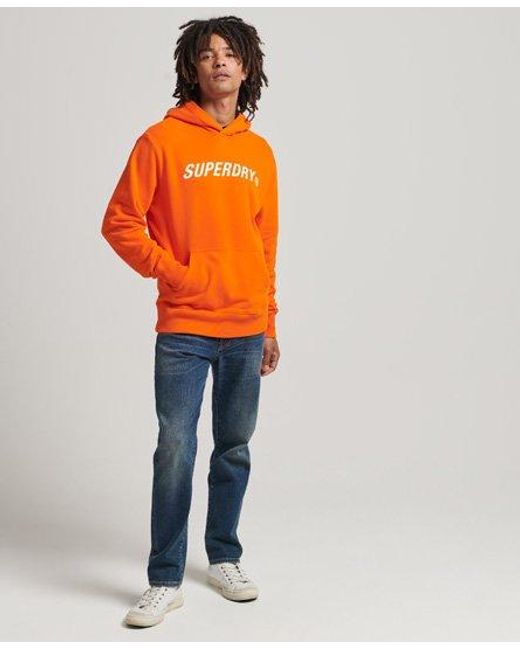 Superdry Orange Code Core Sport Hoodie Buck for men