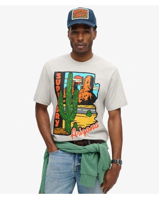 Superdry Green & Co Travel Postcard Graphic T-shirt for men