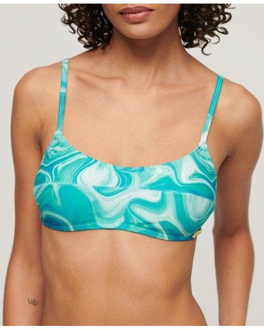 Superdry Blue Print Bralette Bikini Top