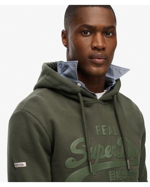 Superdry Green & Co Vintage Logo Tonal Hoodie for men