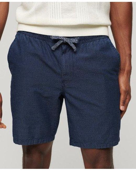Superdry Blue Indigo Bermuda Shorts for men