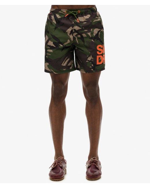 Superdry Green & Co Sportswear Logo 17-inch Swim Shorts for men