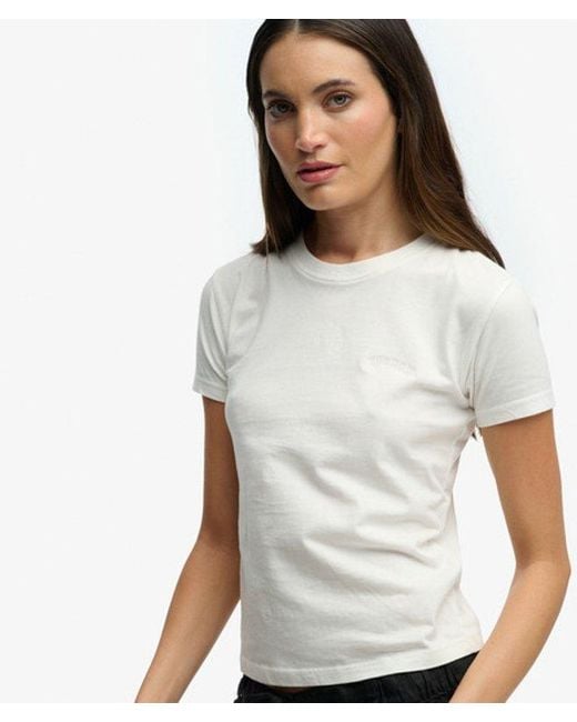 Superdry White & Co Essential Logo Fitted T-shirt