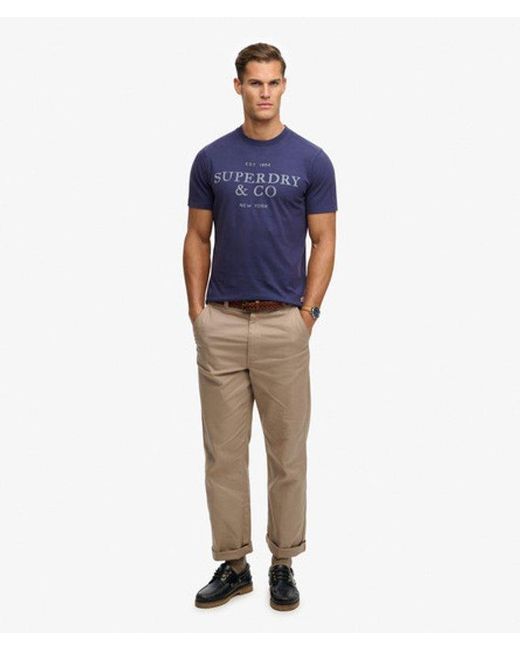 Superdry 1954 Company Relaxed T-shirt in het Blue voor heren