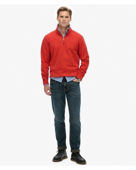 Superdry Red & Co Essential Logo Half Zip for men