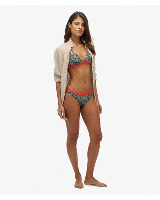 Superdry Brown & Co Print Triangle Bikini Top