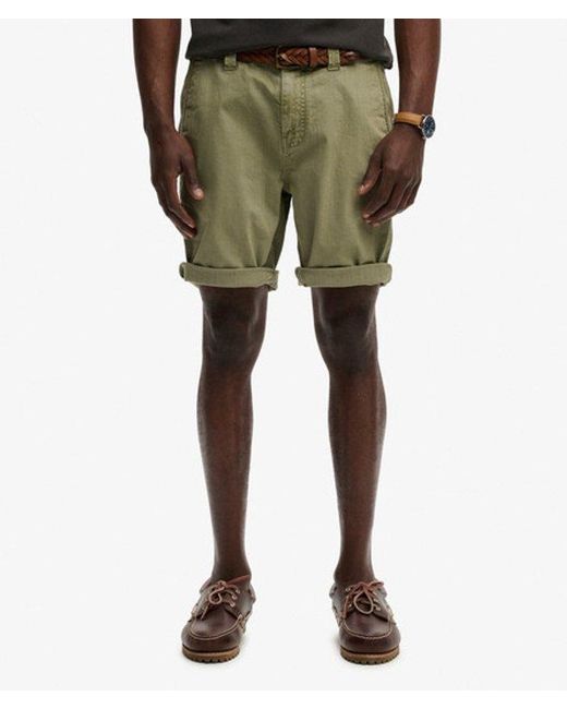 Superdry Green Utility Chino Shorts for men