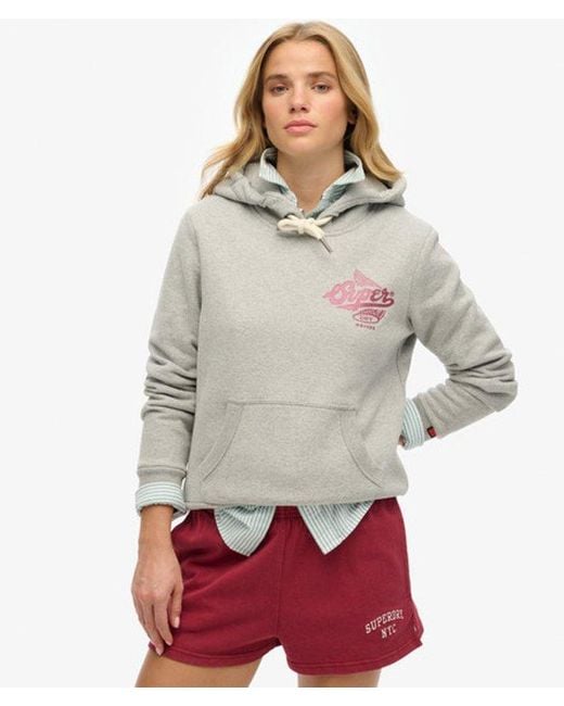 Superdry Red Athletic Metallic Hoodie