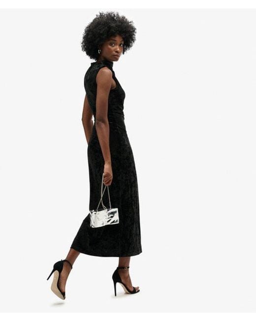 Superdry Black & Co Velvet Maxi Dress