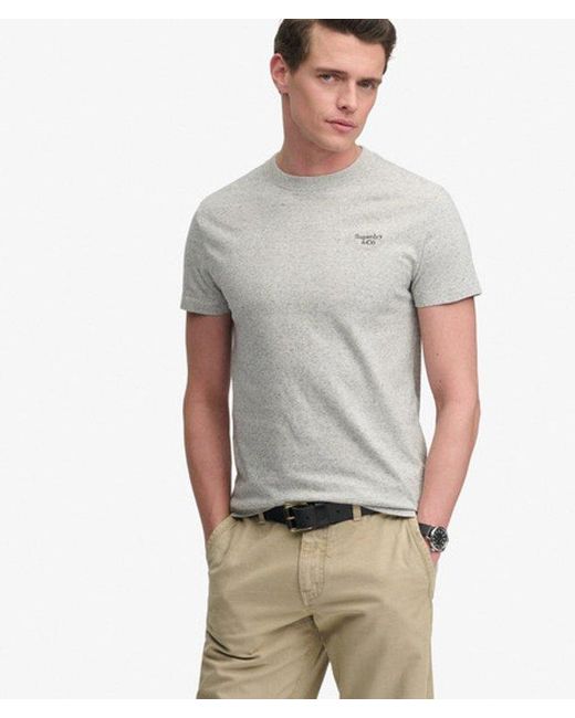 Superdry Gray & Co Essential Serif Logo Embroidered T-shirt for men