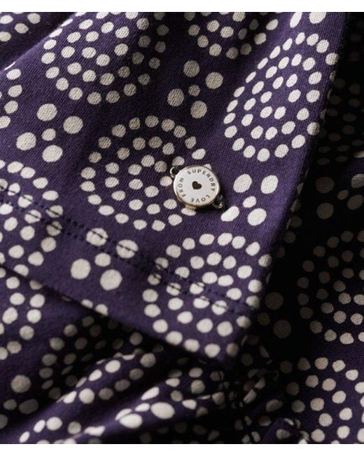 Superdry Gray Ladies Classic Floral Print Tiered Jersey Mini Skirt