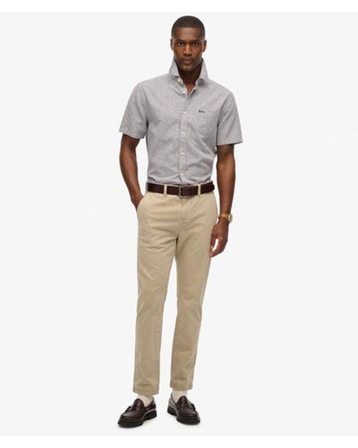Superdry Gray & Co City Cotton Linen Short Sleeve Shirt for men