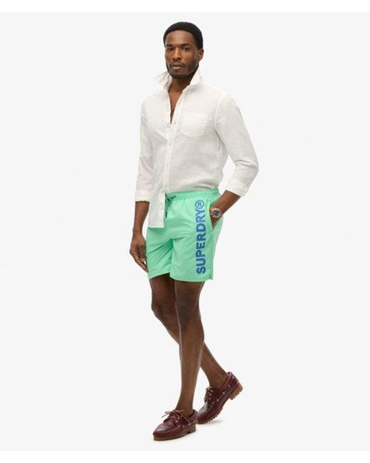 Superdry Green & Co Sport Graphic 17-inch Swim Shorts for men