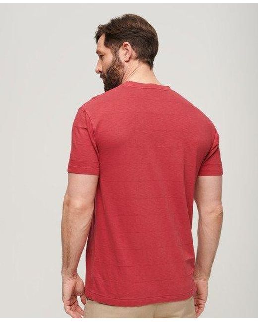 Superdry Red Organic Cotton Vintage Texture T-shirt for men