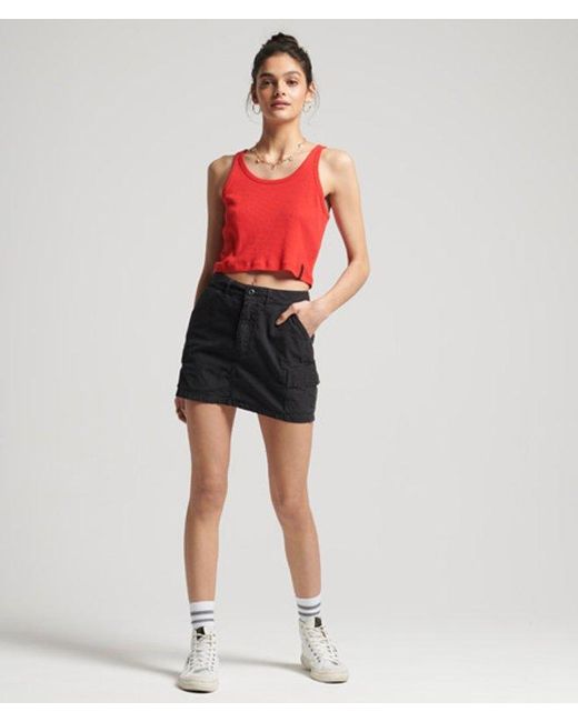Superdry Black & Co Vintage Utility Mini Skirt
