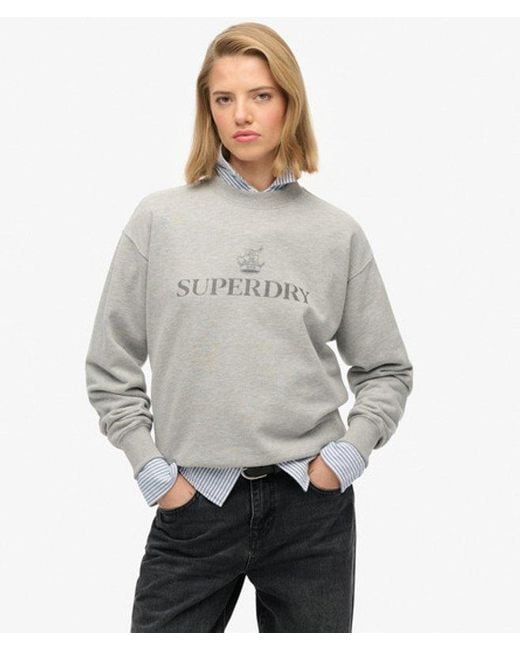 Superdry Gray & Co British Design Relaxed Crew Sweatshirt