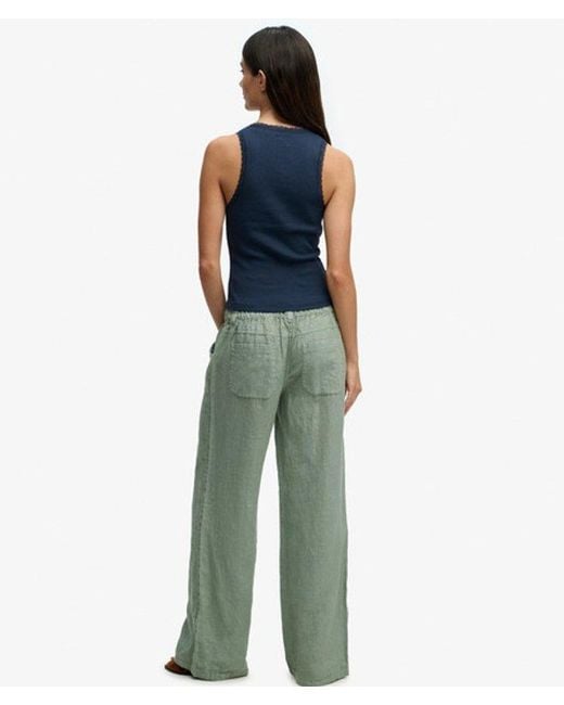 Superdry Blue & Co Linen Low Rise Pants