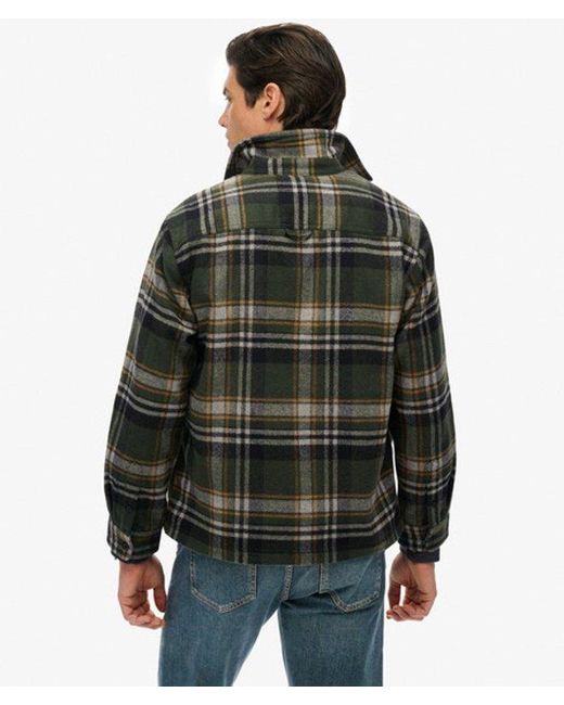 Superdry Green & Co Wool Blend Miller Zip Overshirt for men