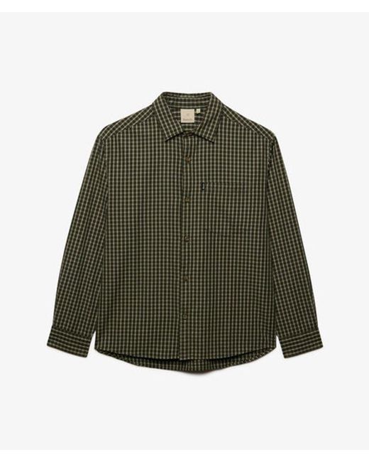 Superdry Gray Bench X & Co Bench Skater Check Long Sleeve Shirt for men