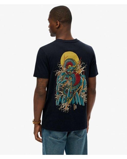 Superdry Blue & Co Vintage Logo Tokyo Relaxed T-shirt for men