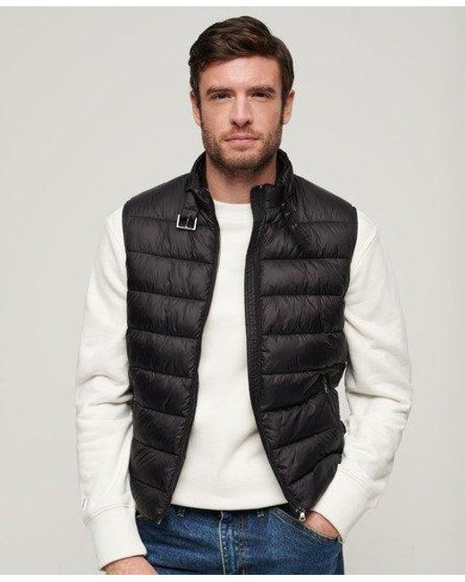 Superdry Black Lightweight Padded Gilet for men