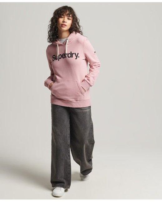 Superdry Pink Core Logo Hoodie Soft
