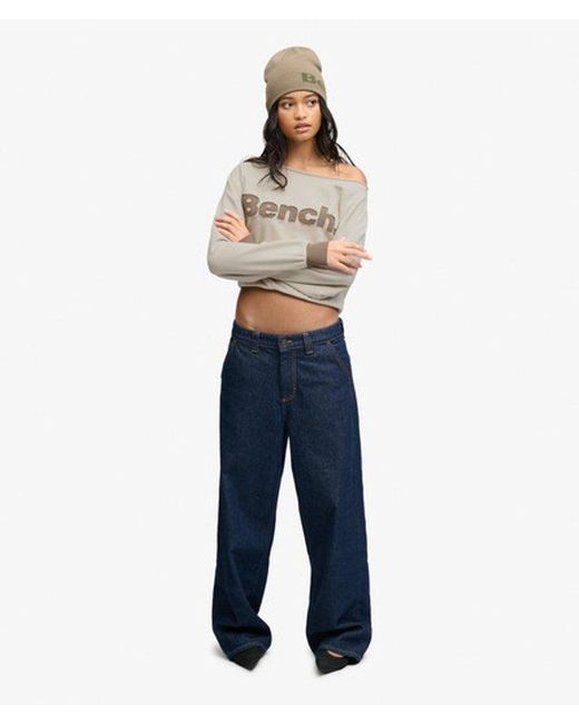 Superdry Blue Bench X & Co Bench Bardot Oversized Sweatshirt
