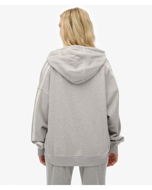 Superdry Athletic Essentials Hoodie Met Losse Pasvorm En Rits in het Gray