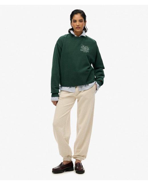Superdry Green Lo-Fi Outdoor Mono Loose Crew Sweatshirt