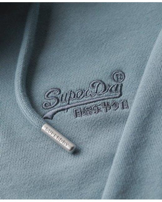 Superdry Blue Essential Logo Zip Hoodie for men