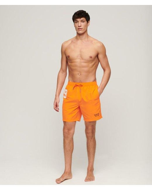 Superdry Orange & Co Recycled Polo 17-inch Swim Shorts for men