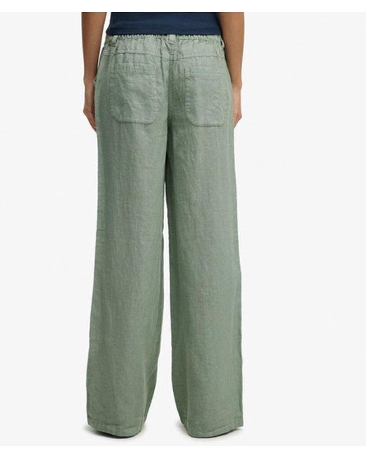 Superdry Blue & Co Linen Low Rise Pants