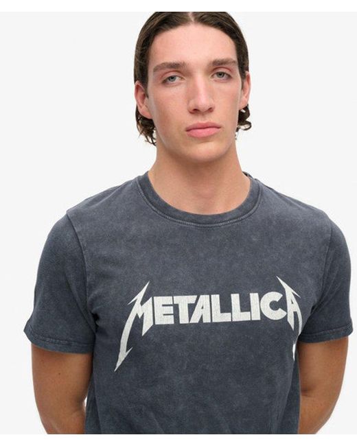 Superdry Blue & Co Metallica X & Co Limited Edition Band T-shirt for men