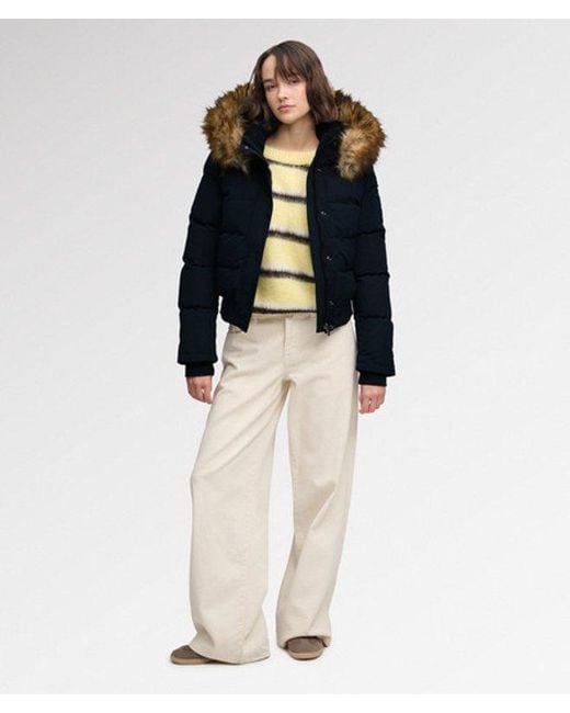 Superdry Blue & Co Everest Hooded Bomber Jacket