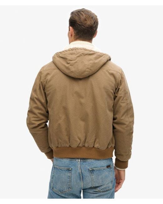 Superdry Natural & Co Vintage Workwear Hooded Bomber Jacket for men