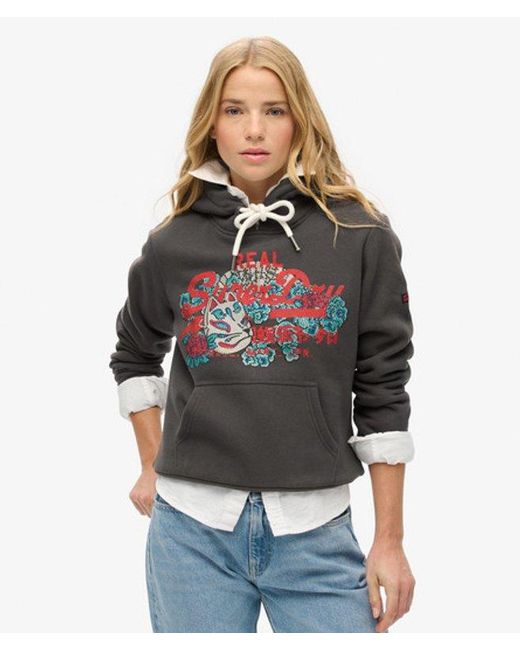 Superdry Gray & Co Tokyo Vintage Logo Graphic Hoodie