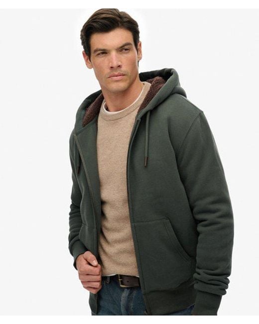 Superdry Gray & Co Borg Lined Zip Hoodie for men