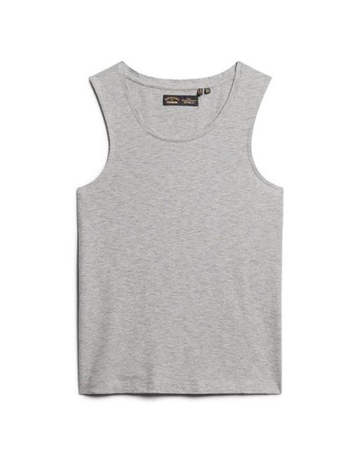 Superdry Gray & Co Ladies Classic Embroidered Scoop Neck Tank Top