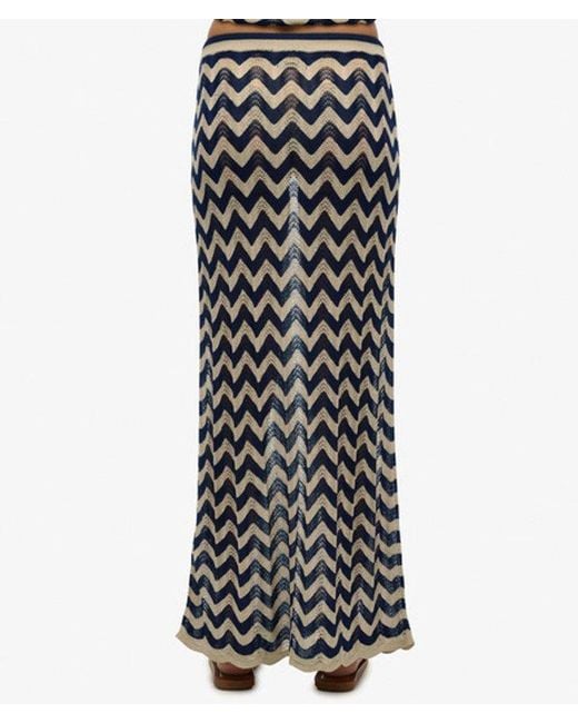 Superdry White & Co Zigzag Knit Column Maxi Skirt