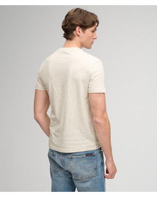 Superdry Gray & Co Essential Serif Logo Embroidered T-shirt for men