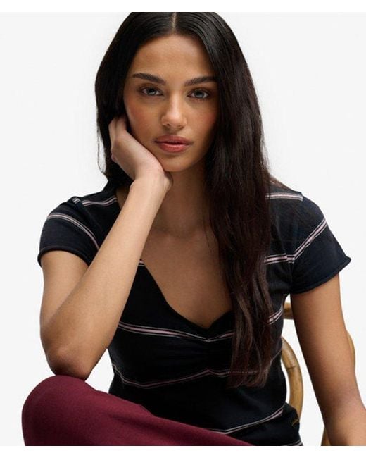Superdry & Co Athletic Essentials Gathered Pattern Top