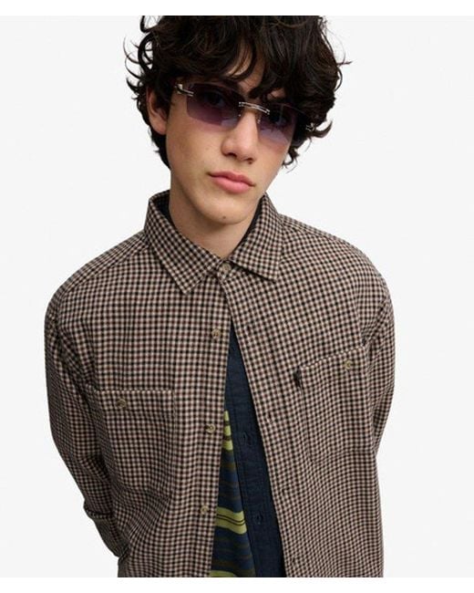 Superdry Gray Bench X & Co Bench Boxy Cotton Overshirt for men